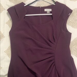 Elegant Plum Cap Sleeve Dress